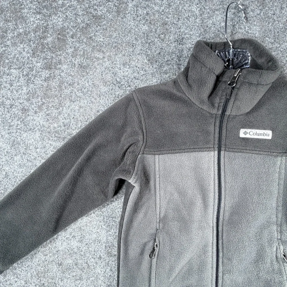 Columbia Steens Mountain II Fleece Jacket Boy's XS Gray Black Lightweight Zip Up